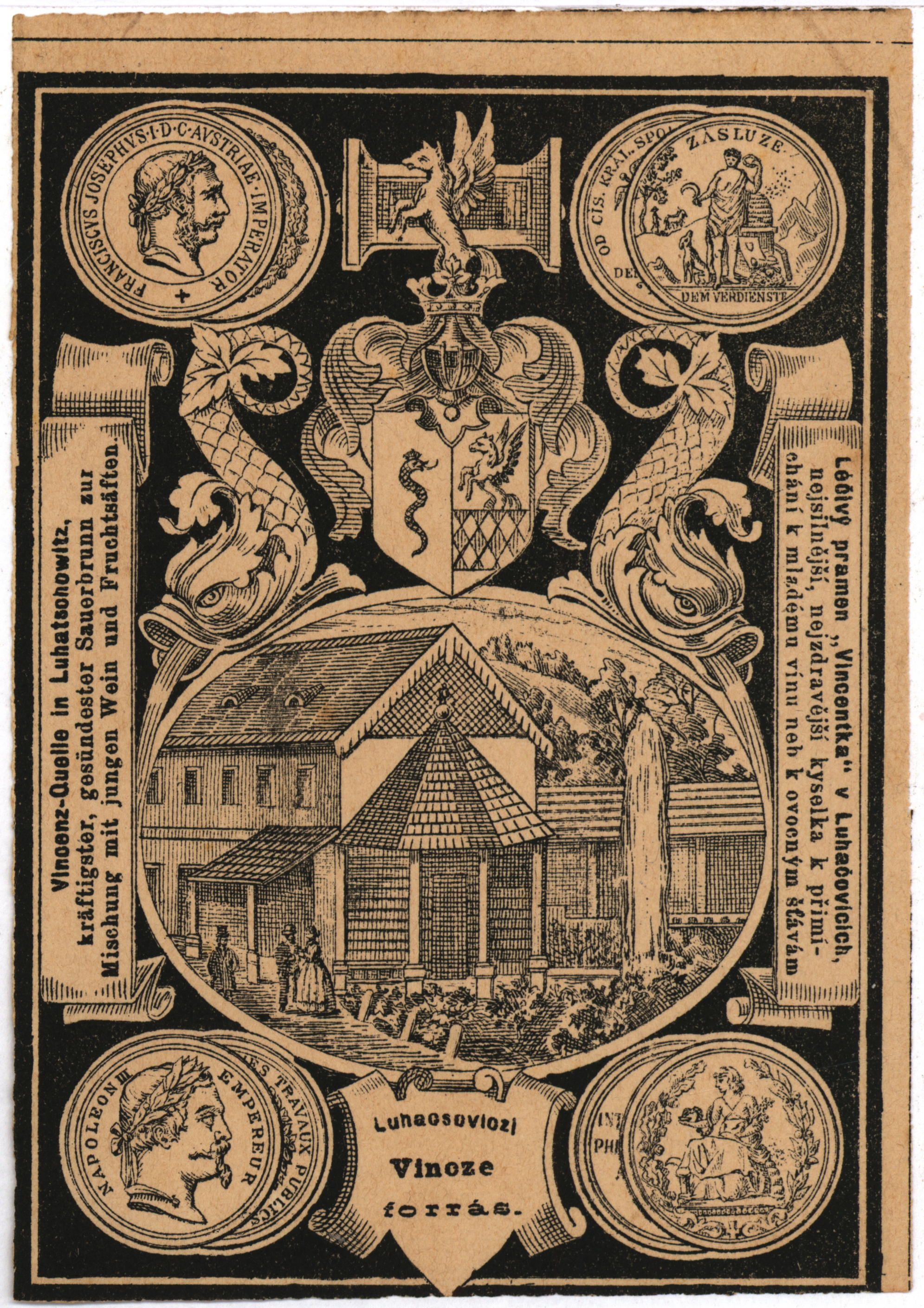 Etiketa Vincentky z konce 19. stol.